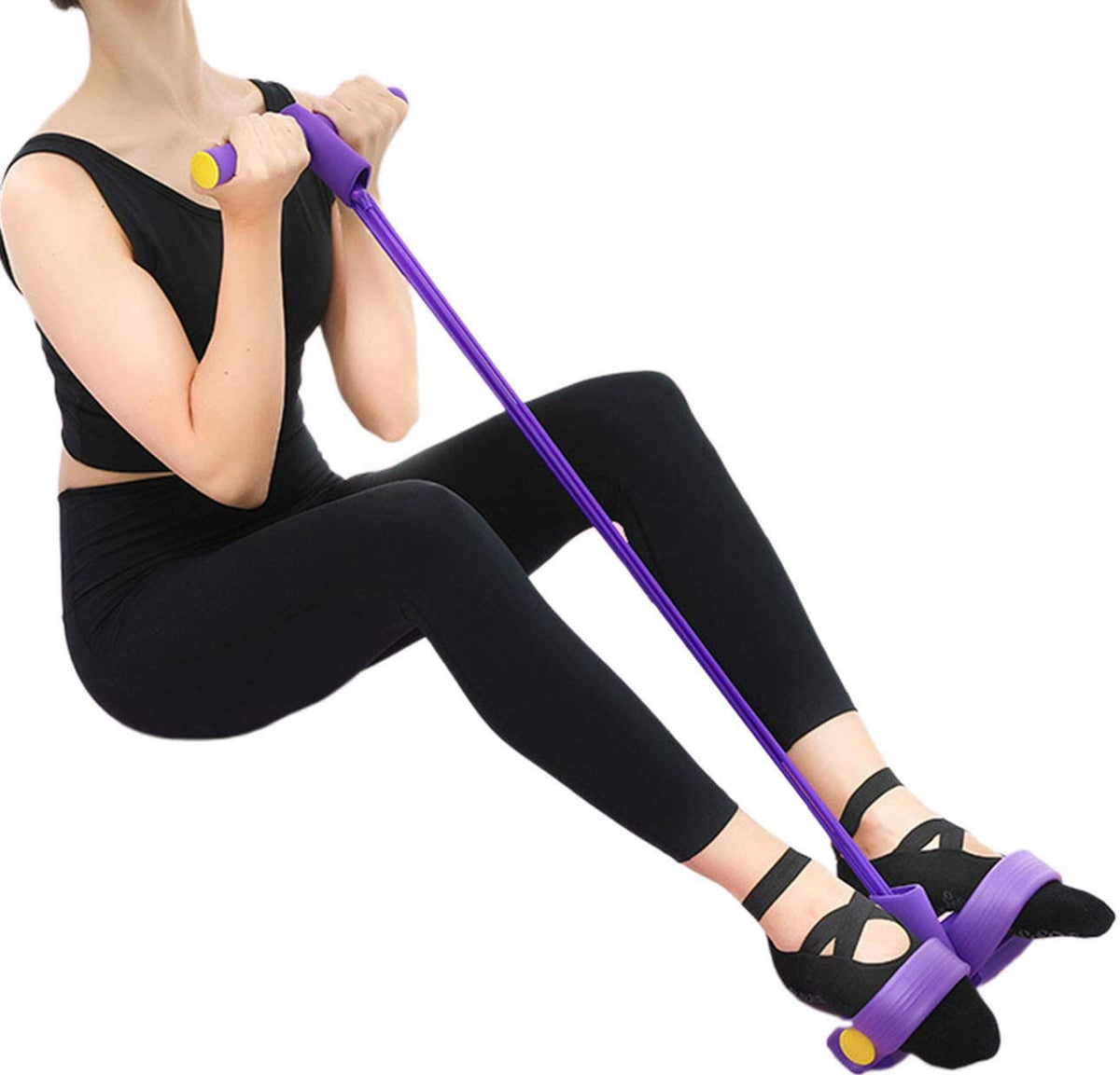 Foot Pedal Resistance Band Elastic Sit-up™ | Pull Rope Yoga Fitness Gym