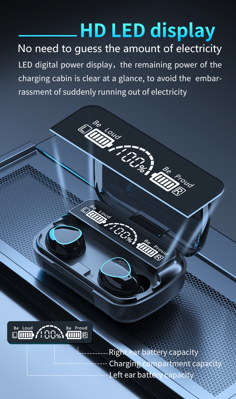 M10 Wireless Bluetooth Earbuds & Headphones